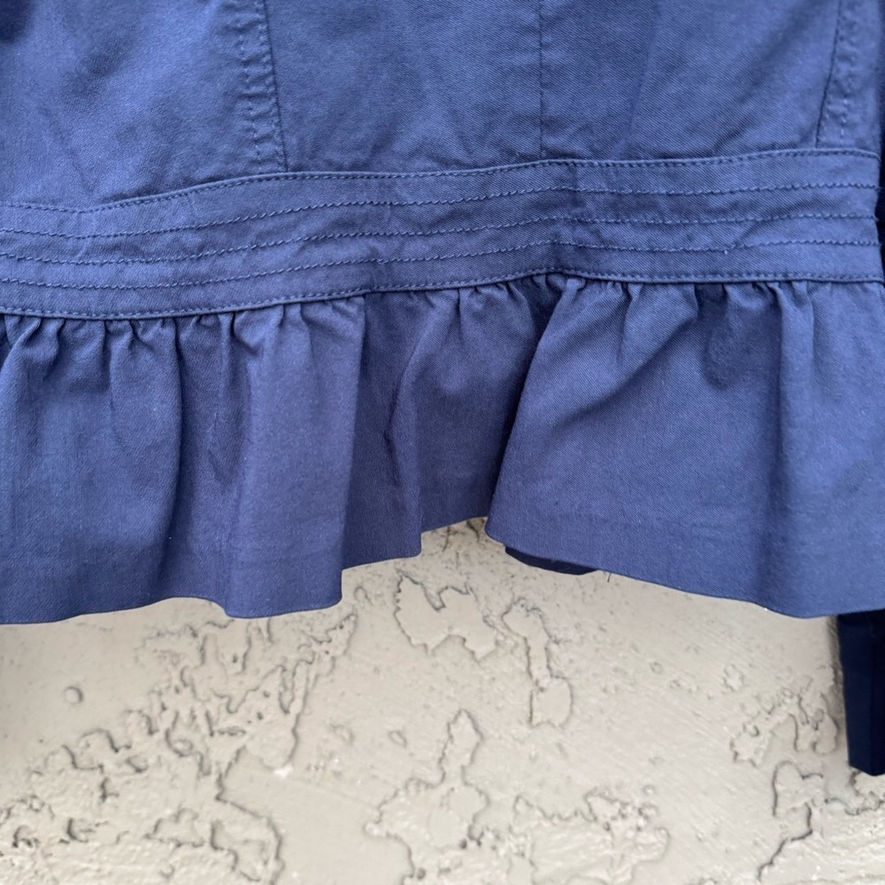 Westport Navy Ruffle Peplum jacket Open Front Stretch size XL - Picture 10 of 15